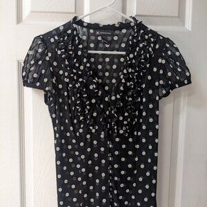 Black & White Polka Dot Short Sleeve Shirt Macy's INC International